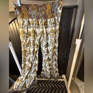 Bohemian Wide Leg Jumpsuit - Brown and Yellow